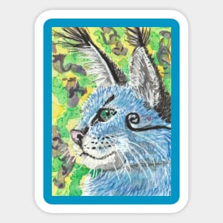 Blue cat face Sticker